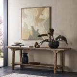 Trinity Console Table, Distressed Light Oak-Furniture - Accent Tables-High Fashion Home