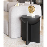 Tume Side Table, Black-Furniture - Accent Tables-High Fashion Home