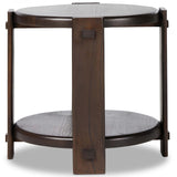 Two Tier End Table, Matte Brown