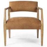 Tyler Leather Chair, Nubuck Cognac-Furniture - Chairs-High Fashion Home