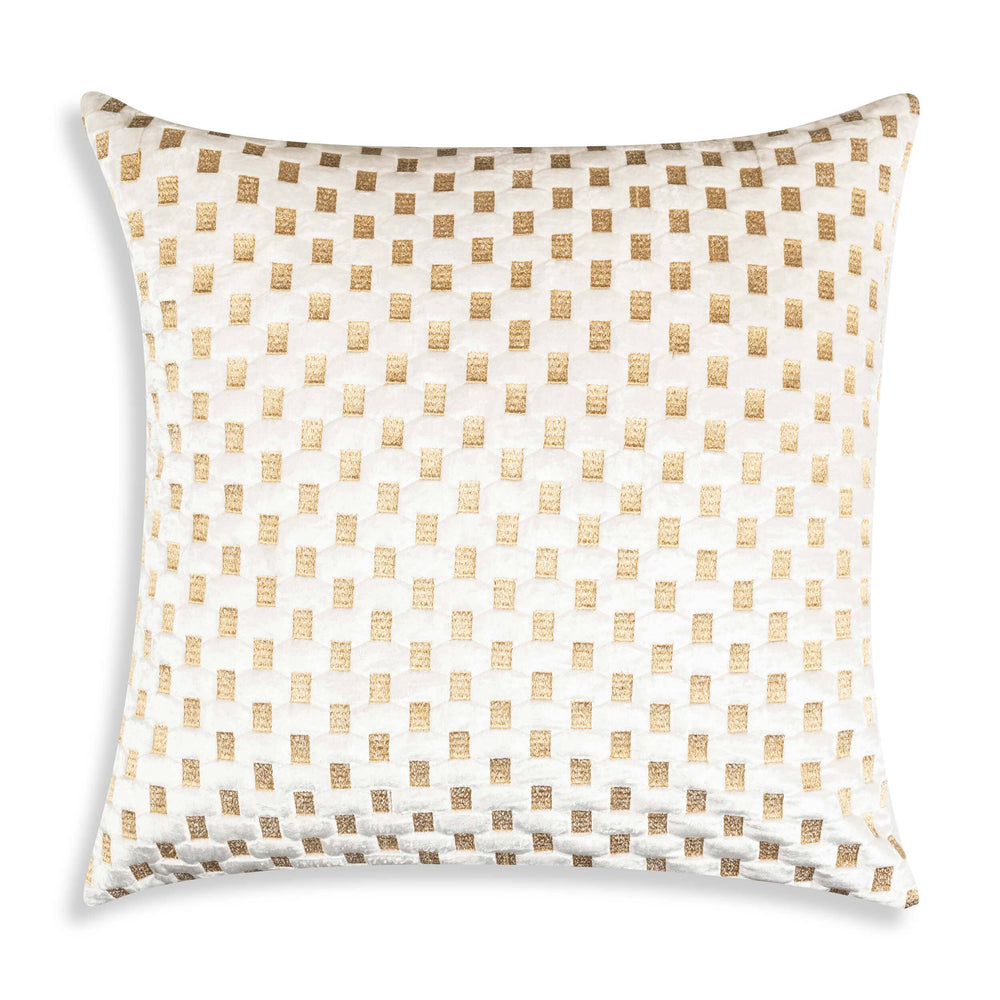 Verona Pillow, Ivory/Gold-Accessories-High Fashion Home