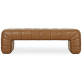 Verity Leather Bench, Tan-Furniture - Benches-High Fashion Home