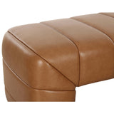 Verity Leather Bench, Tan-Furniture - Benches-High Fashion Home