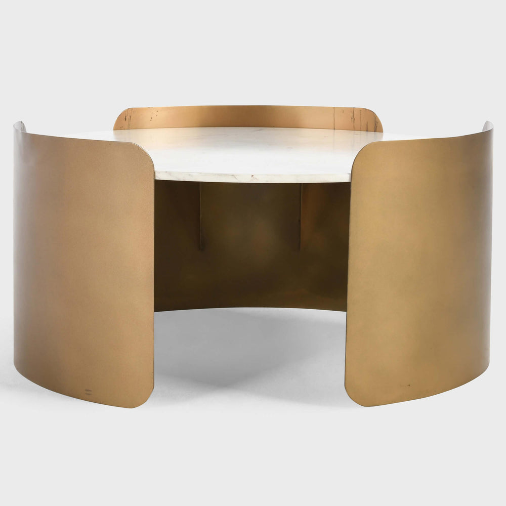 Viola Round Coffee Table, Brass