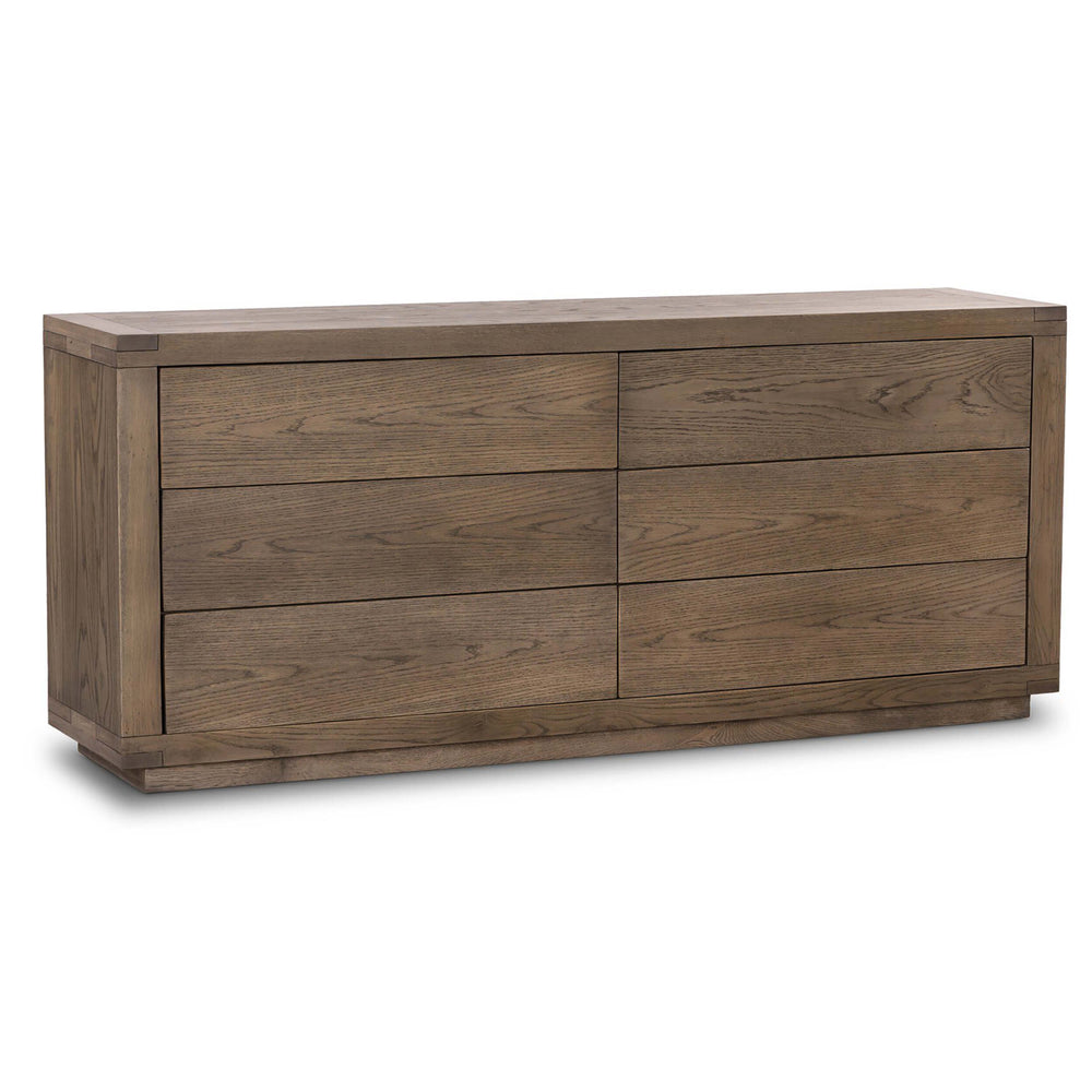 Warby 6 Drawer Dresser, Worn Oak-Furniture - Bedroom-High Fashion Home