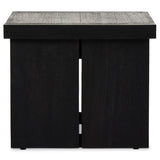 Warby End Table, Worn Black Oak