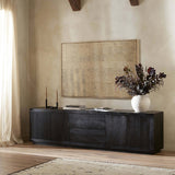 Warby Media Console, Worn Black-High Fashion Home