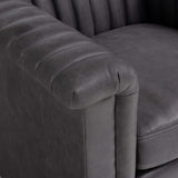 Watson Leather Swivel Chair, Palermo Black