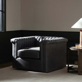 Watson Leather Swivel Chair, Palermo Black