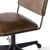 Wharton Desk Chair, Distressed Brown-Furniture - Office-High Fashion Home