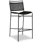 Wharton Outdoor Bar Stool, Black Rope-Furniture - Dining-High Fashion Home