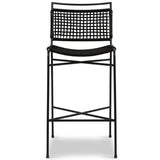 Wharton Outdoor Bar Stool, Black Rope-Furniture - Dining-High Fashion Home