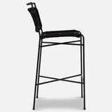 Wharton Outdoor Bar Stool, Black Rope-Furniture - Dining-High Fashion Home