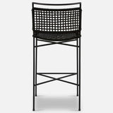 Wharton Outdoor Bar Stool, Black Rope-Furniture - Dining-High Fashion Home