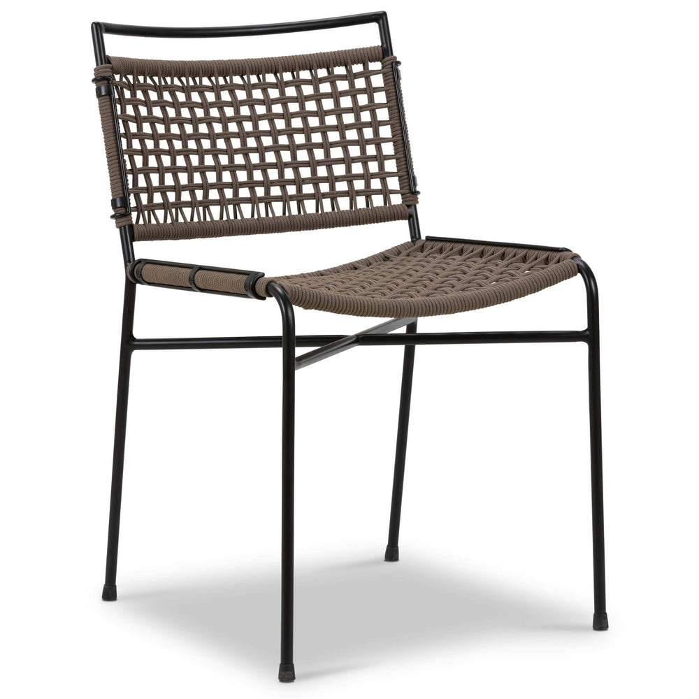 Wharton Outdoor Dining Chair, Earth Rope/Satin Black, Set of 2