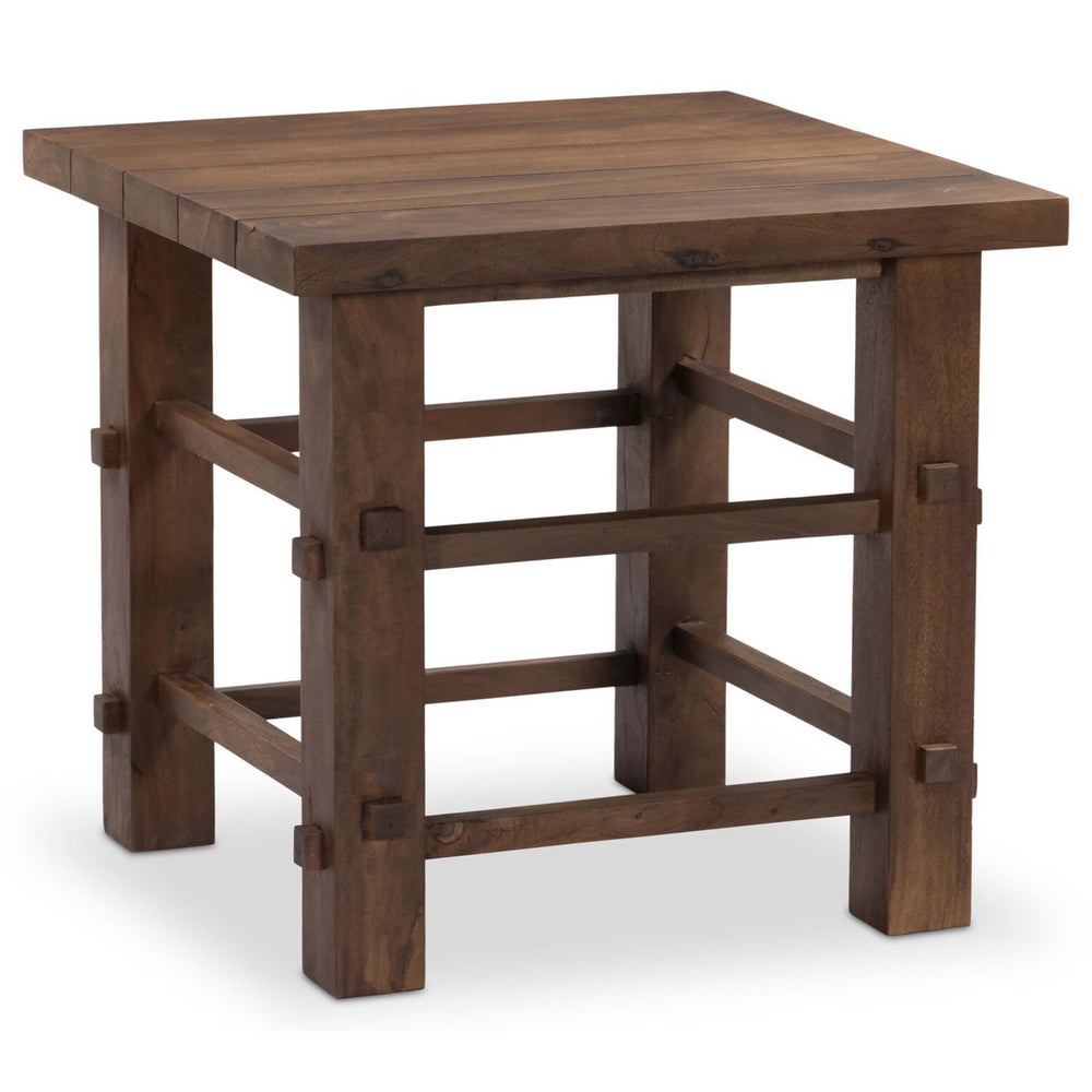 Wide Plank End Table, Warm Brown-Furniture - Accent Tables-High Fashion Home