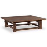 Wide Plank Square Coffee Table, Warm Brown-Furniture - Accent Tables-High Fashion Home