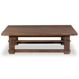 Wide Plank Square Coffee Table, Warm Brown-Furniture - Accent Tables-High Fashion Home