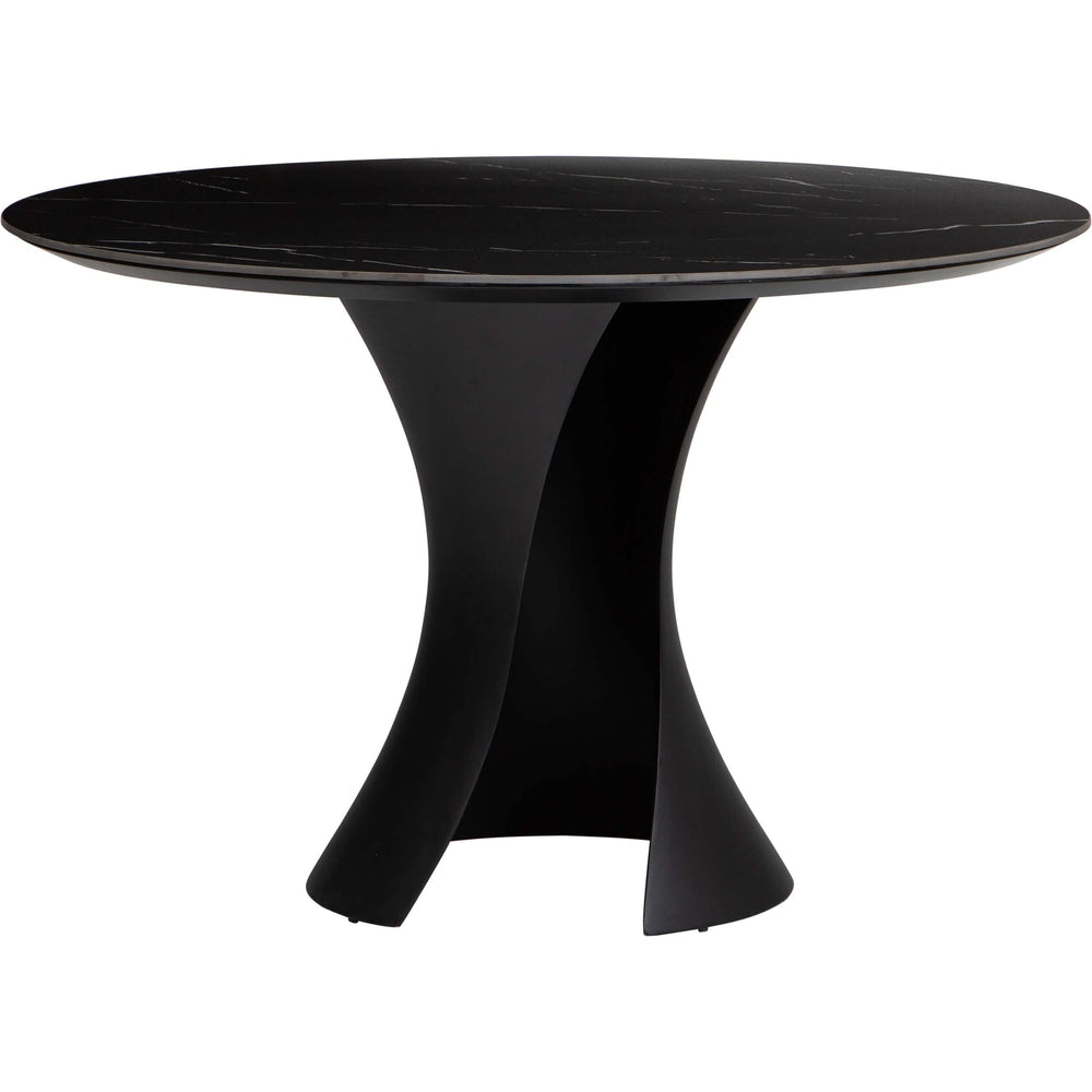 Willow Dining Table, Black/Black Base