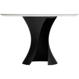 Willow Dining Table, White/Black Base