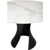 Willow Dining Table, White/Black Base