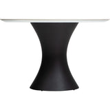 Willow Dining Table, White/Black Base