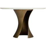 Willow Dining Table, White/Gold Base