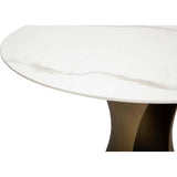 Willow Dining Table, White/Gold Base