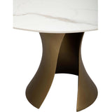 Willow Dining Table, White/Gold Base