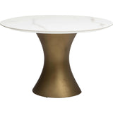 Willow Dining Table, White/Gold Base