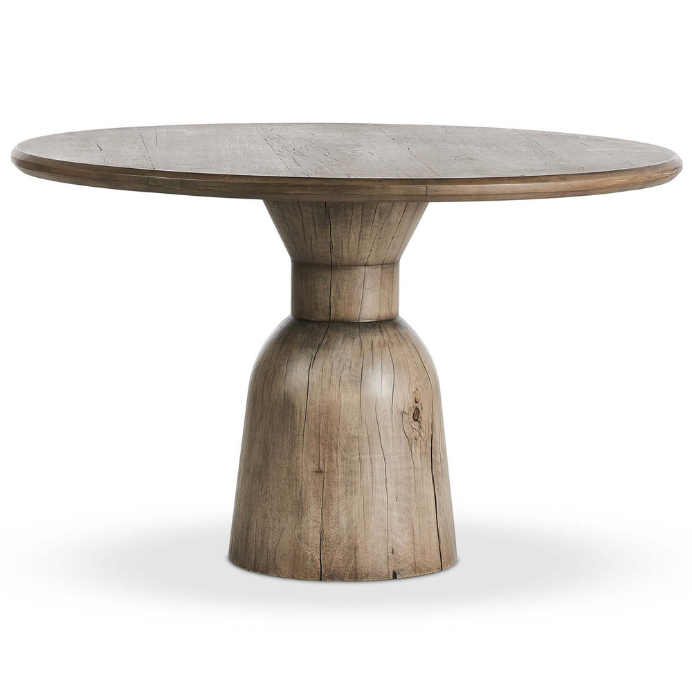 Xiomara Round Dining Table, Aged Drifted Oak-Furniture - Dining-High Fashion Home