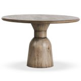 Xiomara Round Dining Table, Aged Drifted Oak-Furniture - Dining-High Fashion Home