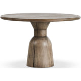 Xiomara Round Dining Table, Aged Drifted Oak-Furniture - Dining-High Fashion Home