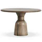 Xiomara Round Dining Table, Aged Drifted Oak-Furniture - Dining-High Fashion Home