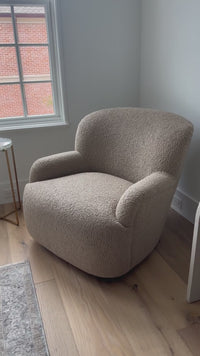 Kadon Swivel Chair, Sheepskin Camel