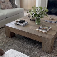 Abaso Coffee Table, Rustic Wormwood Oak