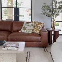 Axel Leather Sofa, Laguna Cognac