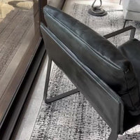 Emmett Leather Sling Chair, Dakota Black