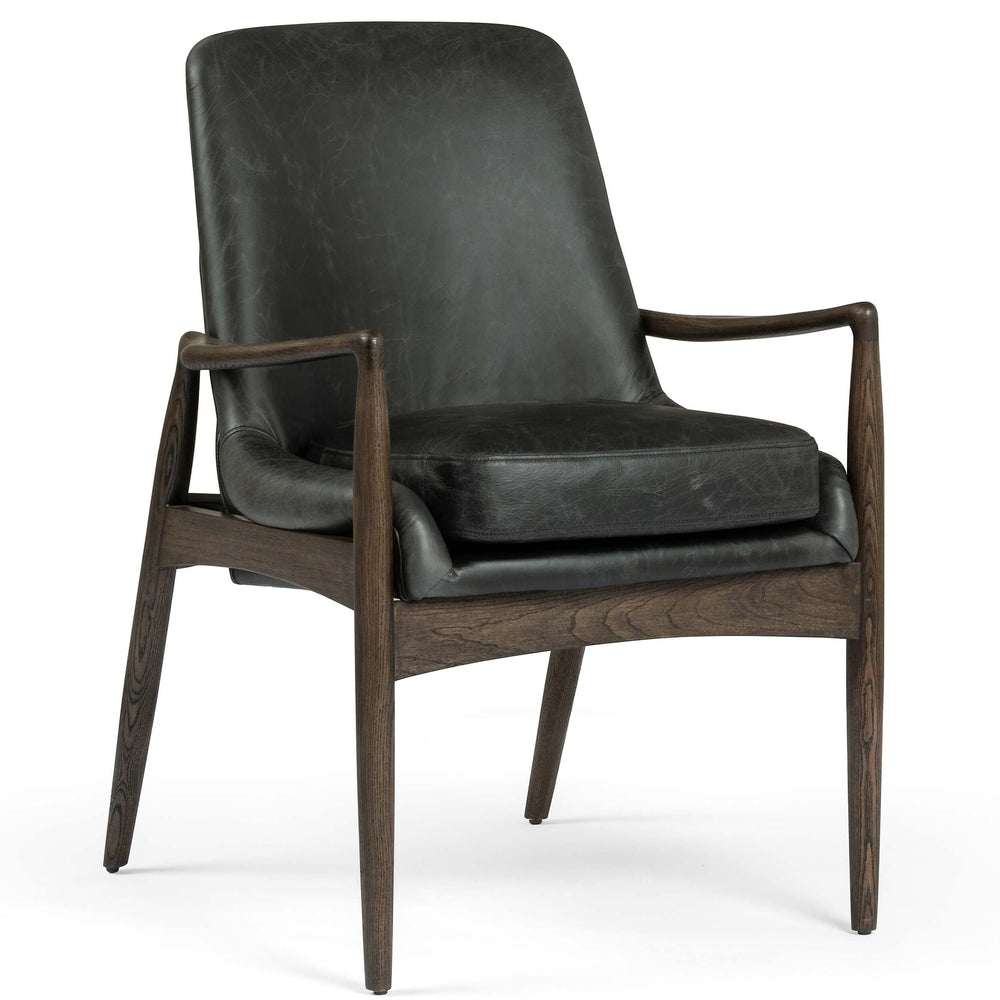 Braden Leather Dining Arm Chair, Durango Smoke-Furniture - Dining-High Fashion Home