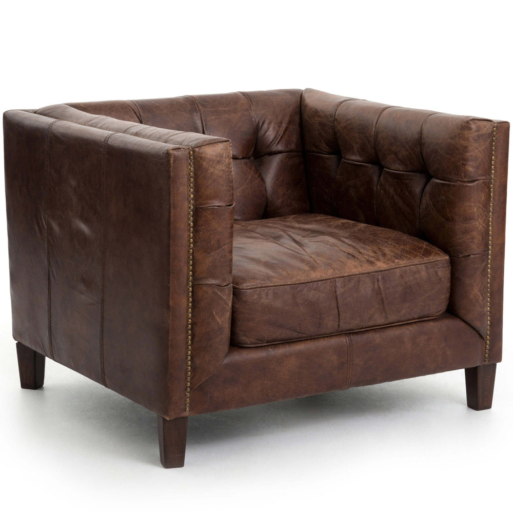 Abbott Club Leather Chair, Cigar-Furniture - Chairs-High Fashion Home