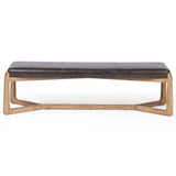 Roscoe Leather Bench, Sonoma Black