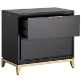 Edmund Nightstand, Smoked Grey/Brown - Furniture - Bedroom - High Fashion Home