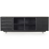 Hendrick Media Console, Black-Furniture - Storage-High Fashion Home