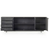 Hendrick Media Console, Black-Furniture - Storage-High Fashion Home