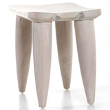 Zuri Outdoor Stool, Ivory Teak-Furniture - Chairs-High Fashion Home