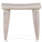 Zuri Outdoor Stool, Ivory Teak-Furniture - Chairs-High Fashion Home