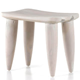 Zuri Outdoor Stool, Ivory Teak-Furniture - Chairs-High Fashion Home