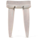 Zuri Outdoor Stool, Ivory Teak-Furniture - Chairs-High Fashion Home