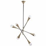 Zenith Chandelier, Brass/Black