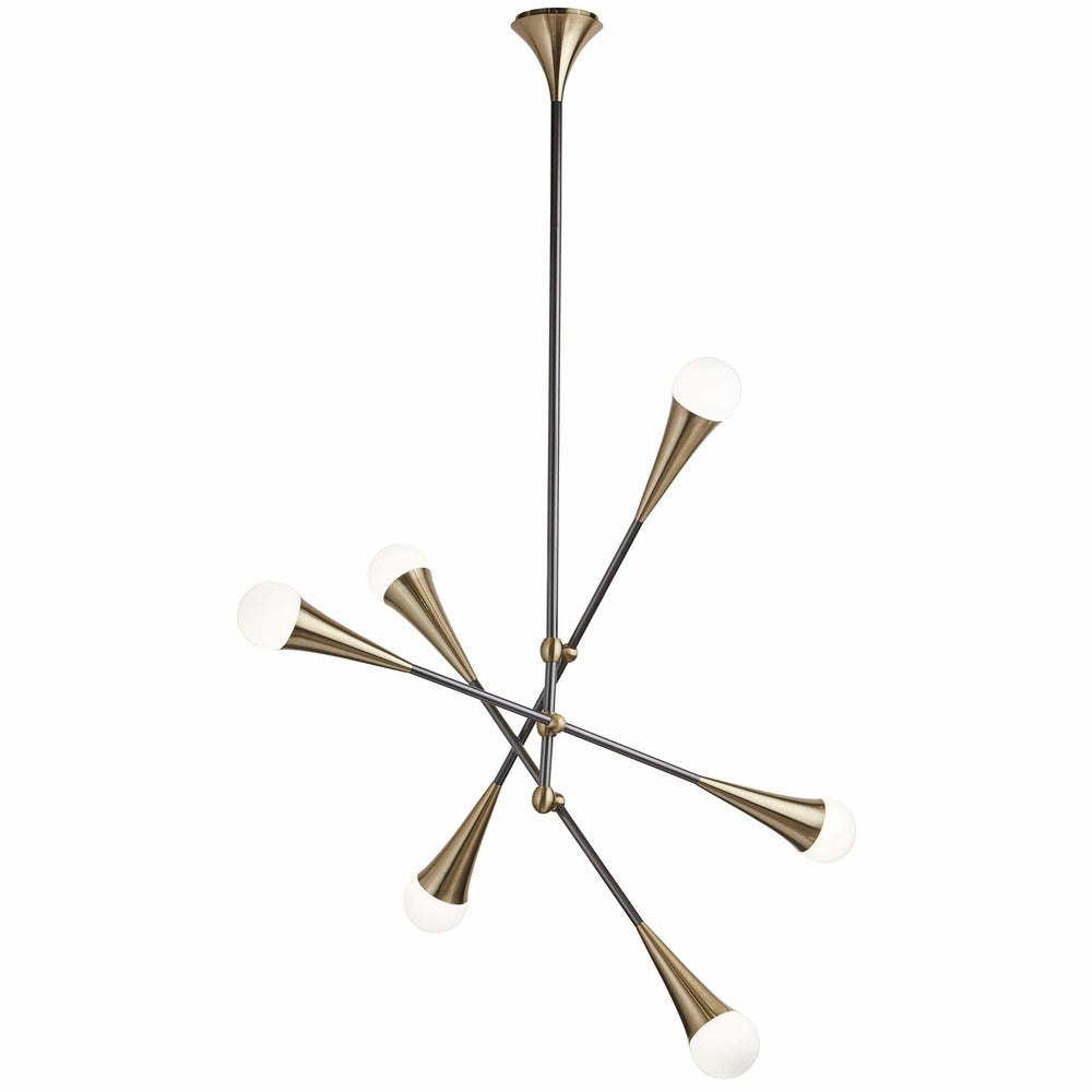 Zenith Chandelier, Brass/Black